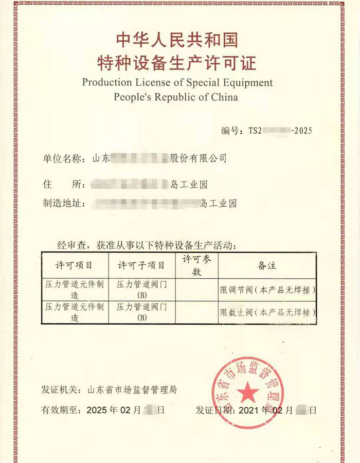 山西压力管道元件制造特种设备生产许可证代办咨询